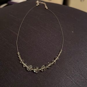 Gray and silver medium length adjustable necklace